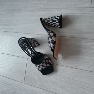 Checked shoes never worn